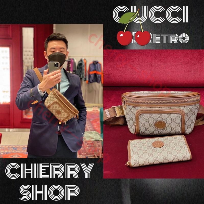 กุชชี่ Gucci GG Retro series belt bag กระเป๋าคาดเข็มขัดผู้ชาย/กระเป๋าคาดอกผู้ชาย682933