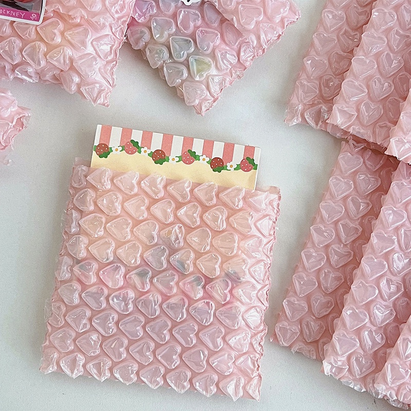 กระเป๋าซองจดหมาย กันกระแทก กันน้ํา สีชมพู สีแดง แบบสร้างสรรค์ จํานวน 10 ชิ้น