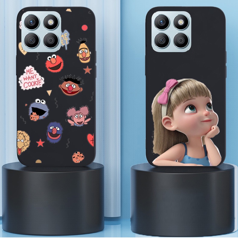 ปลอกอ่อนสําหรับ ZTE Blade A35 A55 Z2450 เคสโทรศัพท์สีชมพูลายการ์ตูน Soft TPU Silicon Cover