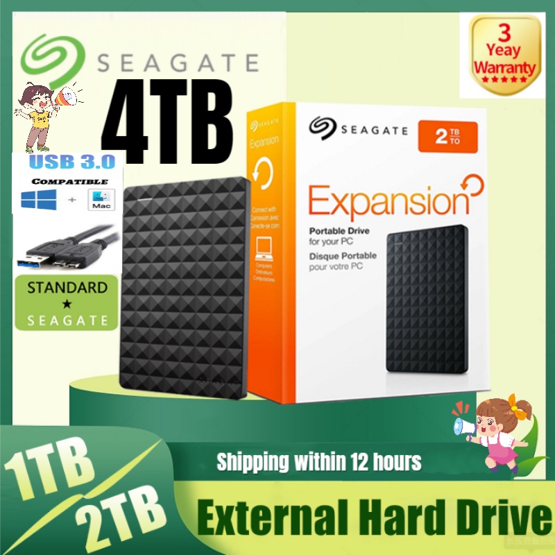 Seagate ฮาร์ดไดรฟ์ภายนอก HD Usb 3.0 1TB 2TB 4TB