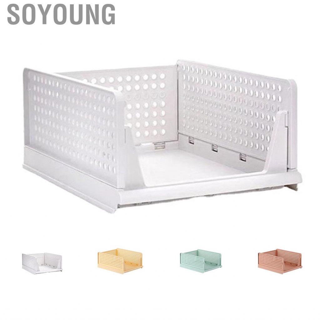 Soyoung Stackable Storage Basket Plastic Large Open Drawer Wardrobe Cloth Container for Bedroom Living Room