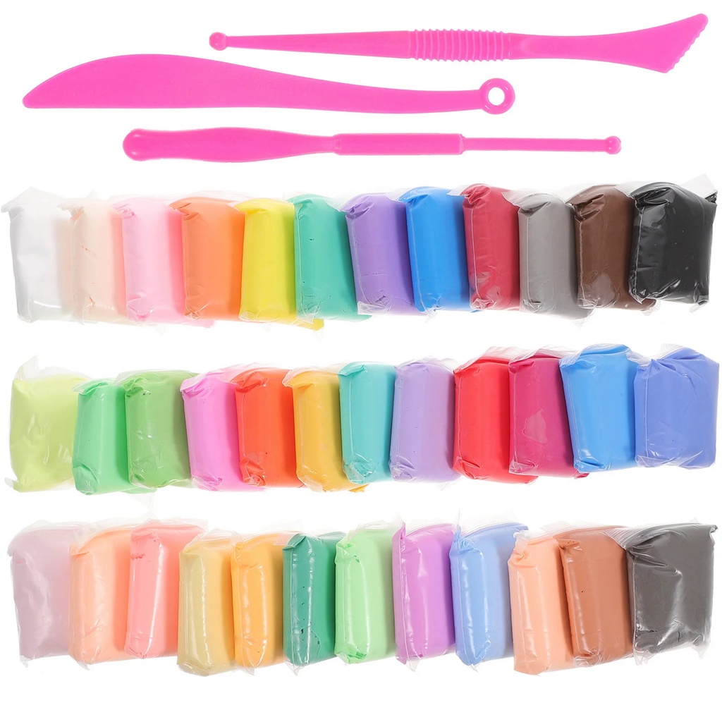 Children's Clay Set Sculpting Tools Modeling Air Dry DIY Colorful Polymer Toddler