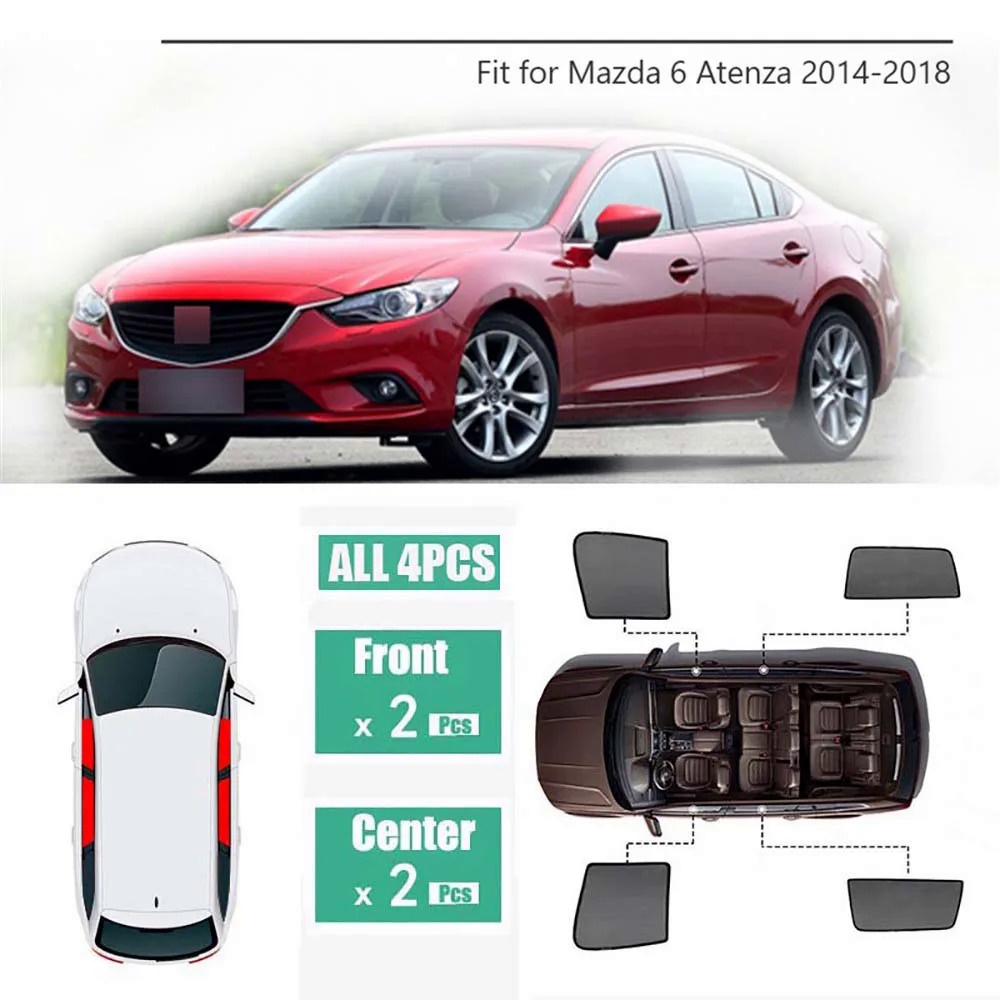 ม่านบังแดดแม่เหล็ก ป้องกันรังสียูวี สําหรับ Mazda 6 Atenza 2014-2018