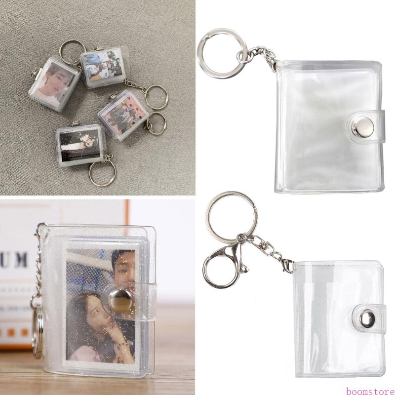 8 Pages Mini Photo Album Keychain Instant Picture Album Pendant Photo Storage