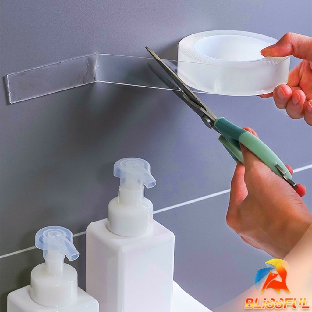 B.F  กาวสองหน้า เทปกาว ทำความสะอาดและนำมาใช้ใหม่ได้ มี 2 ขนาดให้ เลือก Double Side Adhesive Tape