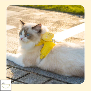 FurryCuddle พร้อมส่ง สายจูงสัตว์เลี้ยง รัดอกแมว สายจูงรัดอกสุนัข ดีไซน์น่ารัก สายปรับระดับได้ นุ่มสบาย ไม่อึดอัด PU86