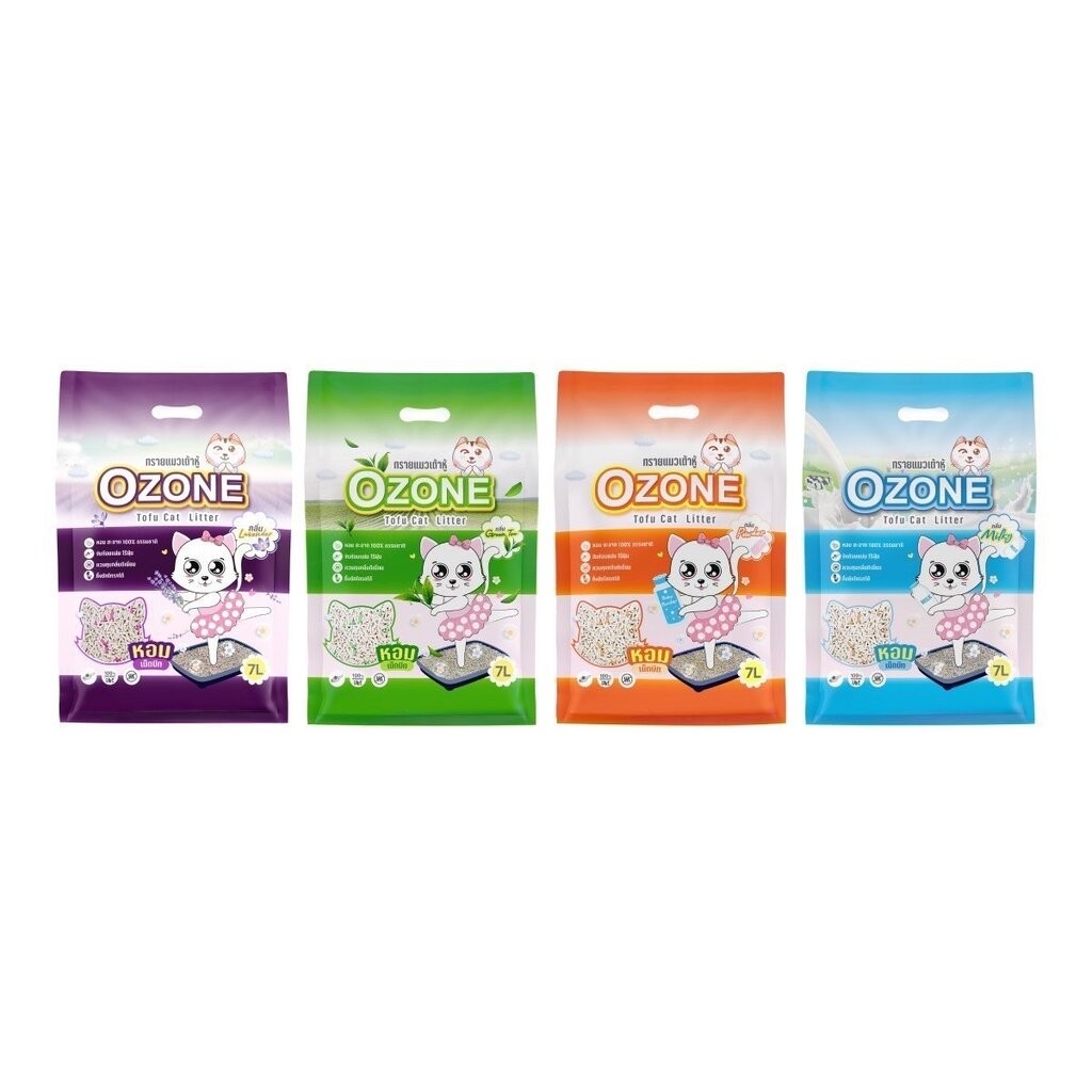 [ 7 ลิตร ] ❤️พร้อมส่ง ❤️Ozone Tofu Cat Litter โอโซน ทรายแมวเต้าหู้ กลิ่นหอมเม็ดบีท บรรจุ 7ลิตร