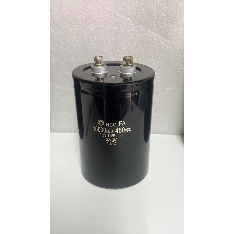 CAPACITOR 10000UF 450V ขนาดสูง13x9cm.(งานแท้) 10000UF 450Vdc Hitachi 105C คาปาซิเตอร์ สินค้าในไทย  C