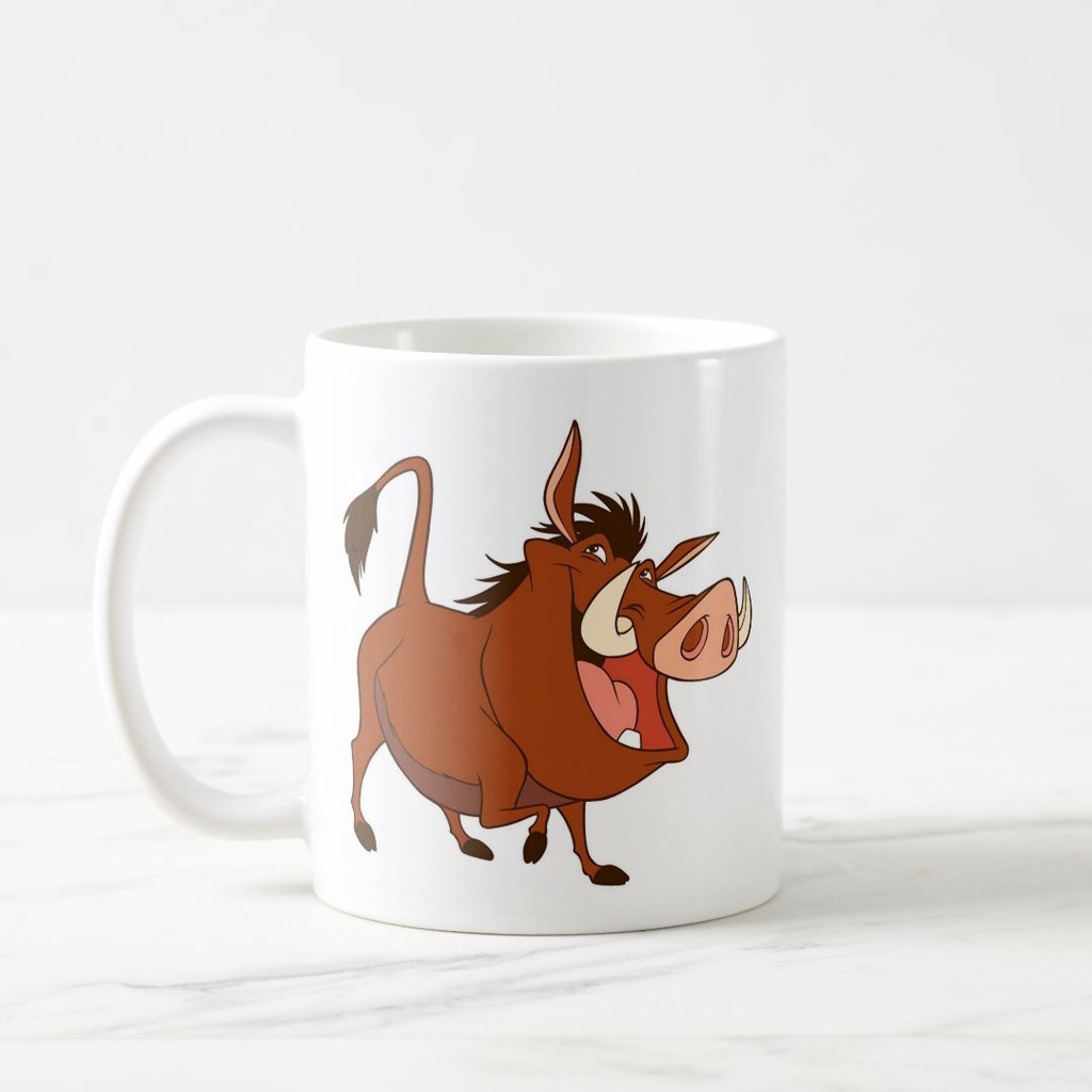 แก้วที่กําหนดเอง Pumba แก้วกาแฟหัวเราะ Disney Lion King แก้วเซรามิค Jinemo 169 2701