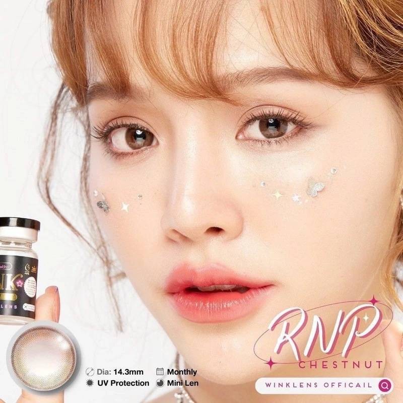 💋 มีค่าสายตา 💋 Wink RNP Gray Brown  บิ๊กอาย สุดปัง คอนแทคเลนส์ รายเดือน มีอย แถมตลับฟรี  เลนส์นิ่ม ส