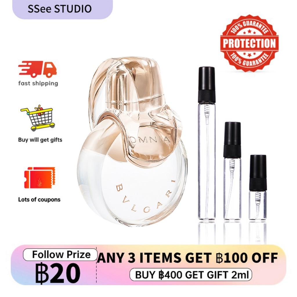【สปอตสินค้า】น้ําหอมแท้ 100% Bvlgari Omnia Crystalline 2ml/5ml/10ml น้ําหอมพกพา น้ําหอมจิ๋ว