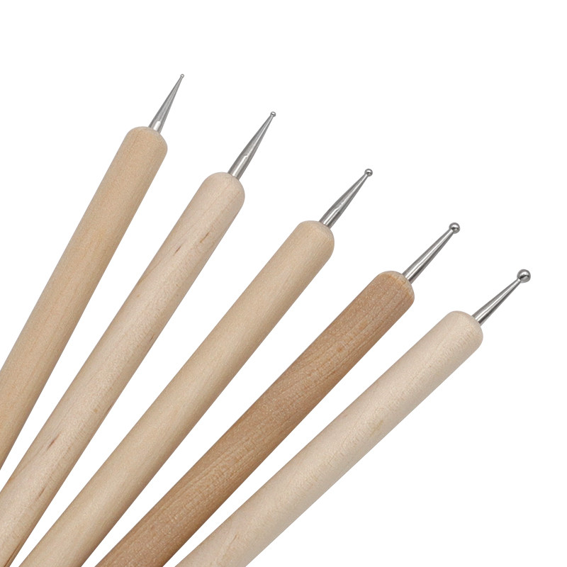 5 ชิ้น Dual-End ไม้ Dotting ปากกา Marbleizing ชุดเครื่องมือสําหรับเล็บออกแบบชุดแต่งเล็บ