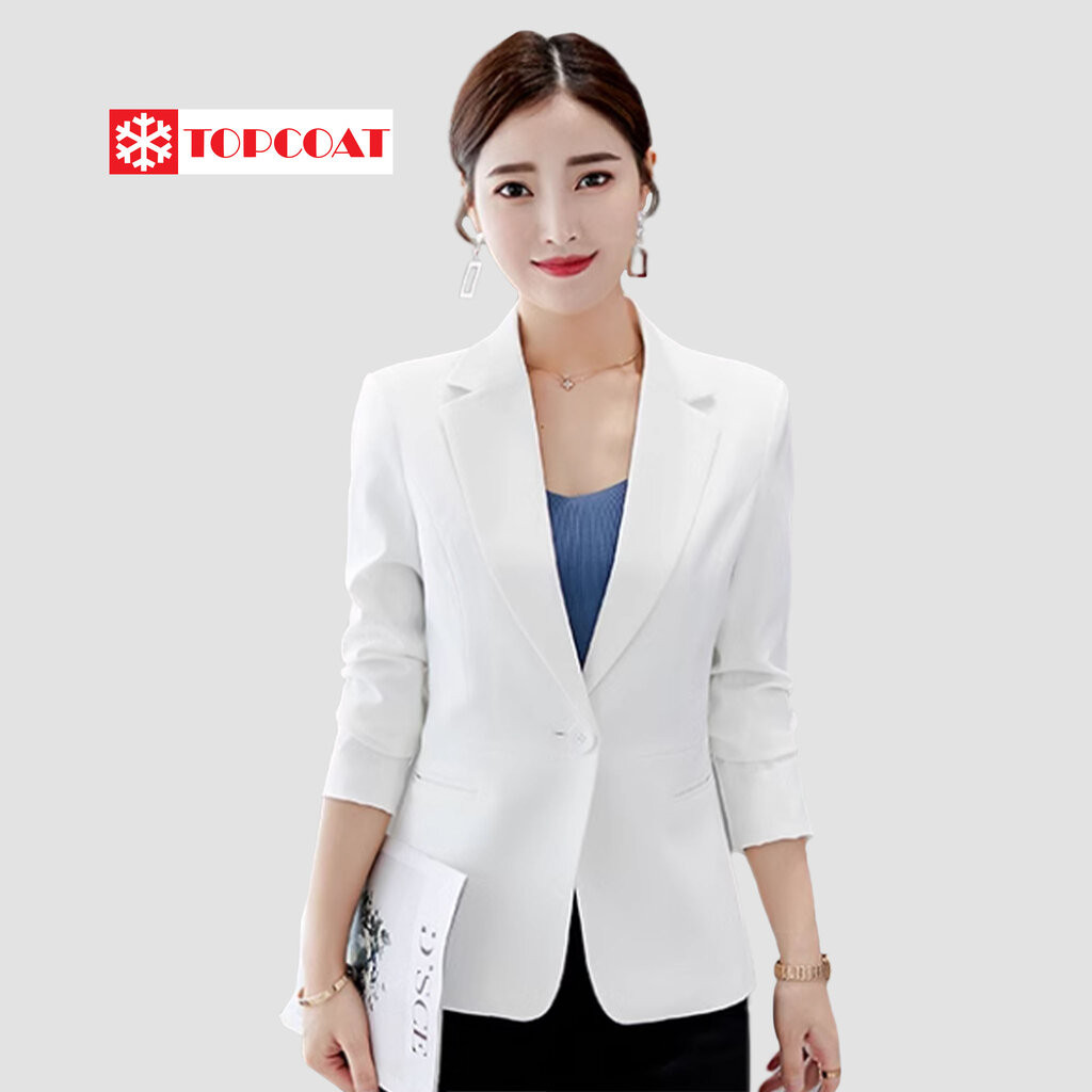 TOPCOAT สูทผู้หญิงทำงาน เข้ารูป ดำ ขาว ชมพู แดงไวน์ น้ำเงิน (1 ตัว) Size : S-3XL