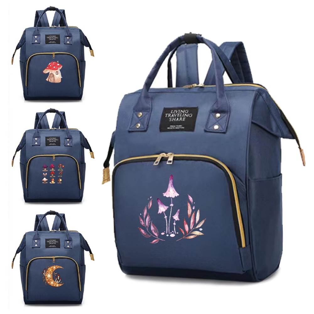 Diaper Bag Mommy Bag Diaper Bag Large Capacity Travel Convenient Bottle Backpack Mushroom Series Tra