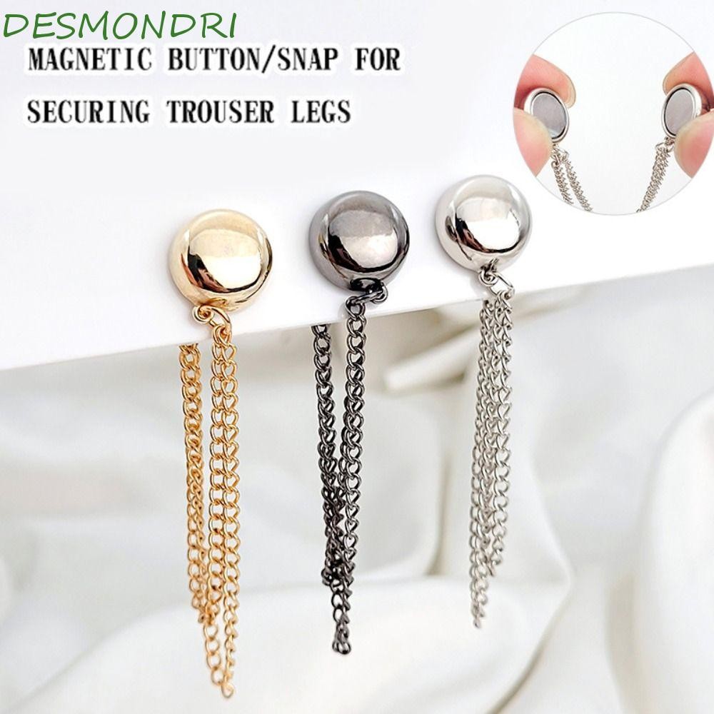 Desmondri คลิปหนีบเสื้อผ้าแม่เหล็ก, ปุ่มโลหะ Shorten คลิปหนีบกางเกง, อุปกรณ์เสริมเสื้อผ้า Multi-Function เอวหัวเข็มขัด Non-hole ขา Cuff Fixing Pin กางเกงยีนส์