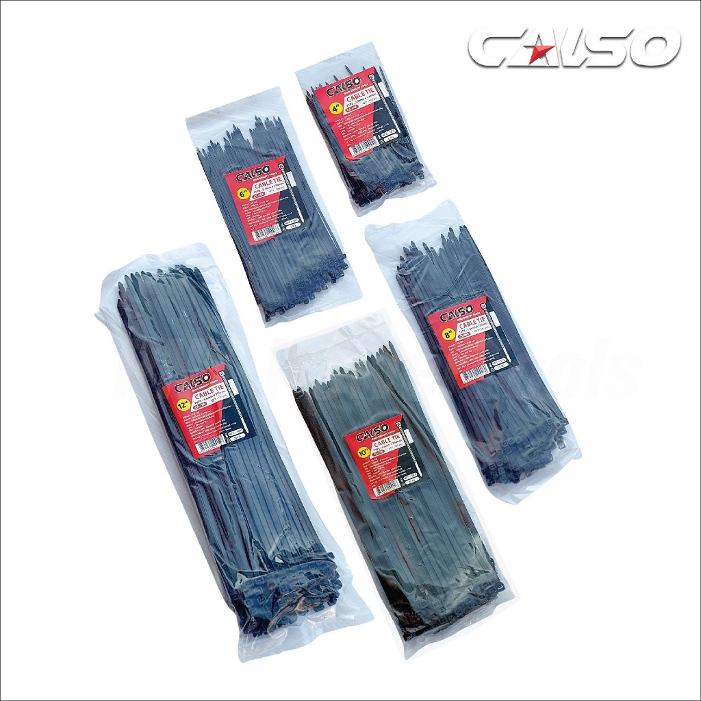CALSO เคเบิ้ลไทร์ 100 เส้น Cable Tie 4 / 6 / 8 / 10 / 12 นิ้ว สายรัดไนล่อน หนวดกุ้ง สายเคเบิ้ลไทร์ Nylon Plastic - รูปที่ 4