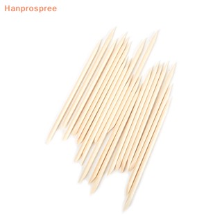 Hanprospree&gt; แท่งไม้ สีส้ม สําหรับตกแต่งเล็บเจล 100 ชิ้น