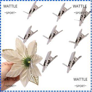 Wattle คลิปโลหะ 50 ชิ้น สีเงิน 50 ชิ้น คุณภาพสูง ทนทาน สําหรับหนีบดอกไม้ คริสต์มาส