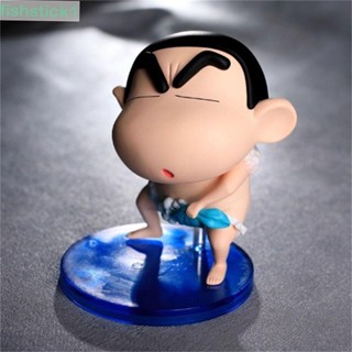 Fishstick1 ฟิกเกอร์ชินจังจอมแก่น ของเล่นเด็ก ของสะสม Shinnosuke Nohara Q Version Crayon Shin Chan Pvc