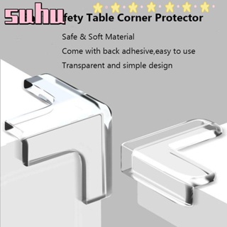 Suhuhd 4 ชิ้น ป้องกันมุมโต๊ะ เด็ก ความปลอดภัย เด็ก ป้องกันมุมโต๊ะ แถบป้องกันการชนกัน ขอบป้องกันเด็ก ซิลิโคน ความปลอดภัย