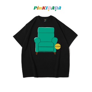 เสื้อยืดแขนสั้น คอกลม ผ้าฝ้าย พิมพ์ลาย PinKIDADA แฟชั่นฤดูร้อน