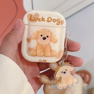 เคสหูฟัง แบบนิ่ม ทรงสี่เหลี่ยม ลายการ์ตูนสุนัขนําโชคน่ารัก สําหรับ AirPods Pro 2 3