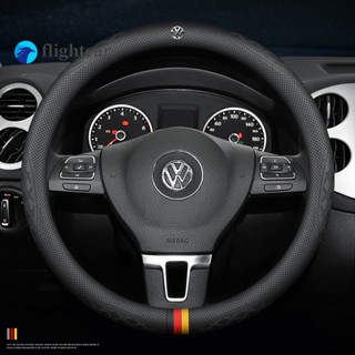 ปลอกหนังหุ้มพวงมาลัยรถยนต์ ดูดซับเหงื่อ สําหรับ Volkswagen VW Beetle Golf Jetta Passat Polo Tiguan Scirocco Vento Phaeton 2022