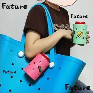 Future ที่วางขวดน้ําเรซิ่น โพลีไวนิลคลอไรด์ 3.88 ออนซ์ หลากสี อุปกรณ์เสริม สําหรับตกแต่งกระเป๋า 6 ชิ้น