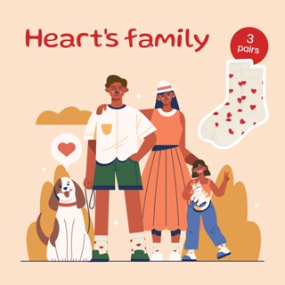 emmtee.emmbee - ถุงเท้า Hearts Family