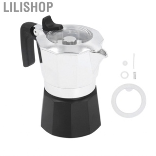 Lilishop Coffee Maker Dual Valve Moka Machine Silver Italian