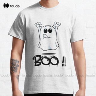 เสื้อยืดผ้าฝ้าย พิมพ์ลาย Boo Ghost Tcamisa Clssica สีแดง สําหรับผู้ชาย XS5xl