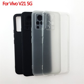 เคส Vivo V21 5G สีดํา นิ่ม TPU ซิลิโคน ป้องกันเต็มรูปแบบ