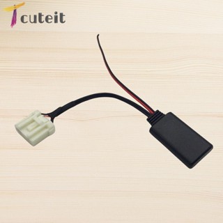 Tcuteit สายเคเบิลอะแดปเตอร์บลูทูธ AUX 5-12V AUX สําหรับ Mazda MX5 2006