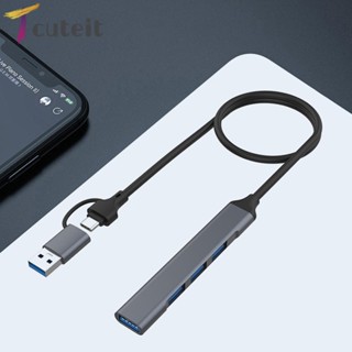 Tcuteit ฮับ USB A USB C 4/7 พอร์ต สําหรับเมาส์ คีย์บอร์ด ส่งข้อมูล