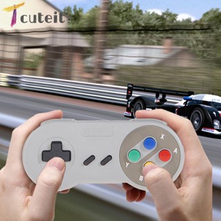 Tcuteit ตัวควบคุมเกม Famicom Super Nintendo SNES USB สําหรับเกม PC MAC 2 ชิ้น