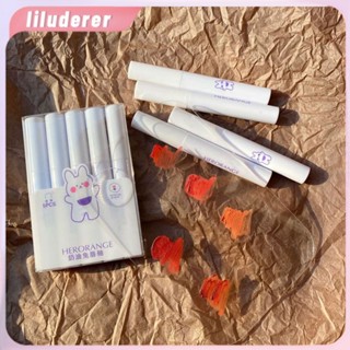 Herorange 5 ชิ้น/เซ็ตครีม Rabbit Lip Glaze Set Lip Mud ลิปสติกกล่องของขวัญ Lip Gloss ราคาถูก HO