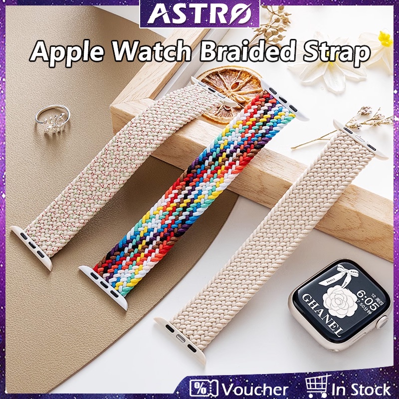 Astro สายนาฬิกาข้อมือไนล่อนถัก ยืดหยุ่น อุปกรณ์เสริม สําหรับ Apple Watch 49 มม. 45 มม. 41 มม. 44 มม. 40 มม. 42 มม. 38 มม. iWatch Series Ultra SE 8 7 6 5 4 3 2 1