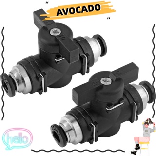 Avocarr บอลวาล์วนิวเมติก PVC 6 มม. สีดํา 2 ชิ้น