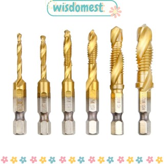 Wisdomest ชุดดอกต๊าปเกลียว ก้านหกเหลี่ยม M3-M10 สีทอง 6 ชิ้น