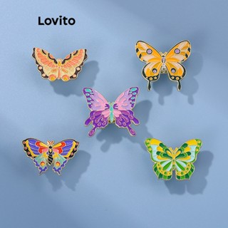 Lovito เข็มกลัด รูปผีเสื้อ ลําลอง สําหรับผู้หญิง L63AD350 (หลายสี/ม่วง/เหลือง)