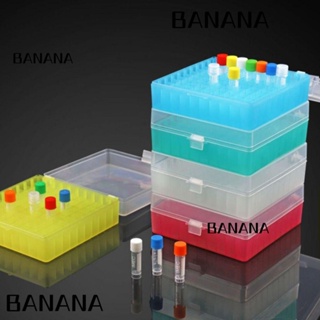 Banana1 กล่องเก็บของ โพลีโพรพีลีน PCR โปร่งแสง 100 ช่อง 0.5 1.5 2.0 มล. 5 ชิ้น