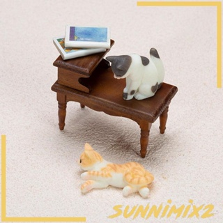 [Sunnimix2] โต๊ะน้ําชาไม้ สองชั้น ขนาดเล็ก 12 ชั้น สําหรับบ้านตุ๊กตา ห้องเรียน งานฝีมือ DIY