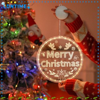 Lontime สายไฟ Led อะคริลิค ทรงกลม ลาย Merry Christmas 2024 สําหรับตกแต่งปาร์ตี้คริสต์มาส