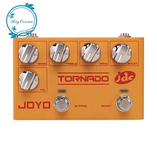 Joyo แป้นเหยียบเอฟเฟคกีตาร์ไฟฟ้า R-21 TORNADO Overdrive Pedal Dual Channel DRIVE &amp; BOOST สีส้ม 1 ชิ้น