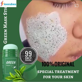 Green Stick Mask หน้ากากชาเขียวทำความสะอาดลึกสิวลบ Black Head Control Oil Moisturizing ICECUBES