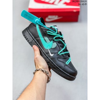 N_ike SB Dunk รองเท้าผ้าใบ รองเท้าบาสเก็ตบอล สีดํา สีขาว สีเขียว