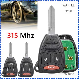 Wattle รีโมตกุญแจรถยนต์ 4 ปุ่ม 315MHz ใช้งานง่าย และอุปกรณ์เสริม สําหรับ Dodge Chrysler Jeep