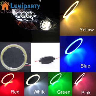 Lumiparty แหวนไฟ LED COB Angel Eyes 6 สี พร้อมฝาครอบ แบบเปลี่ยน 80 มม. 90 มม. 100 มม. 110 มม.