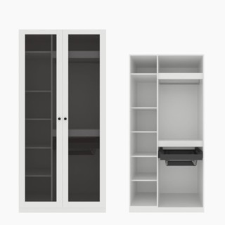 SB Design Square ตู้เสื้อผ้าบานเปิด รุ่น Fit In สีขาว (100x59x210 ซม.) แบรนด์ KONCEPT FURNITURE
