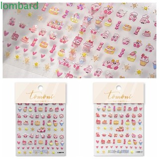 Lombard สติกเกอร์ตกแต่งเล็บ ลายการ์ตูนเกม Kirby สีชมพู สําหรับตกแต่งเล็บ